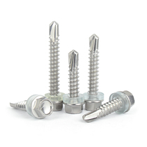  316 stainless steel outer hexagon drill tail screw Self-tapping screw Color steel tile self-tapping self-drilling dovetail nail