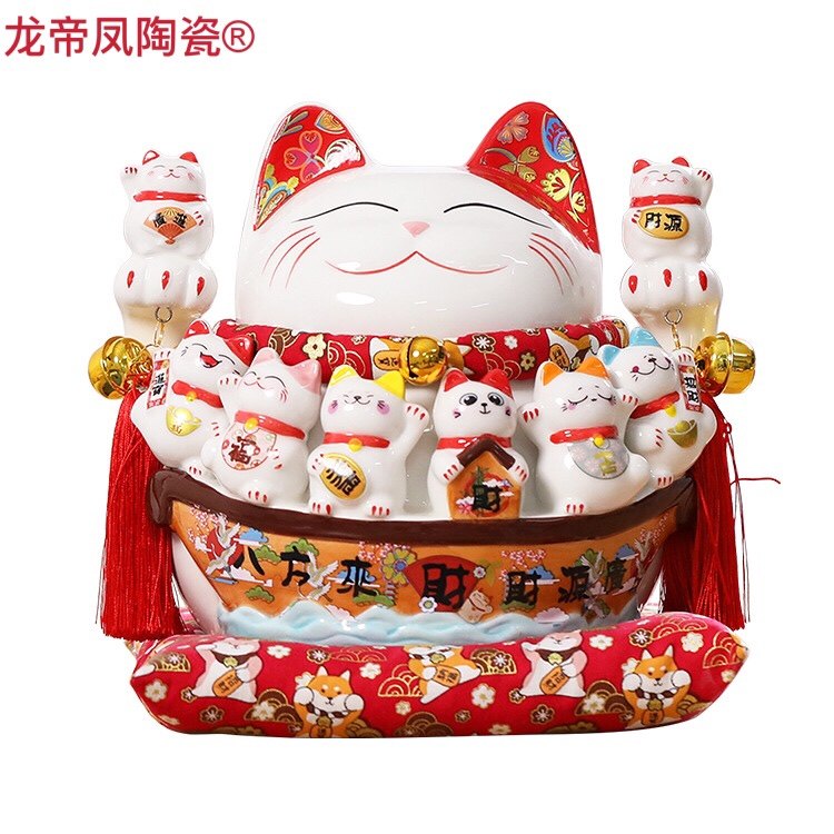 Eight-year-old store new impulse ceramics large palace lucky cat savings piggy bank store opening gift gift