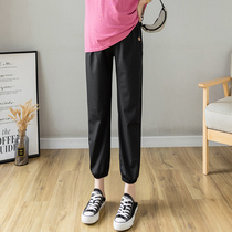 Pregnant Woman Pants Summer Fashion Exterior Wearing Ice Silk 90% Pants Speed Dry Pants 2022 New Spicy Moms High Waist Tobellied Light Cage Pants