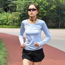 Black ice F3551 womens fitness clothes outdoor sports tight long sleeve T-shirt slim stretch running riding shirt
