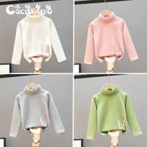 Little Fairy Doll childrens cotton high collar base shirt baby autumn and winter cotton T-shirt boys and girls Middle collar autumn clothes