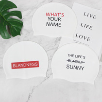 ins waterproof ear protection silicone swimming cap female long hair large non-head male and female adult hot spring swimming cap