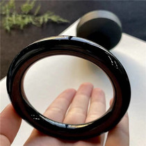 Myanmar natural Old Pit fat round jade bracelet ink Cui black chicken jade bracelet for men and women with certificate
