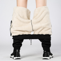 Korean version of trendy pants mens autumn and winter plus velvet padded slim feet nine casual sports trousers