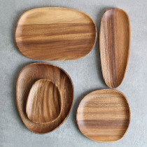 Irregular acacia wood plate special-shaped solid wood snack snack fruit plate black walnut wooden plate custom