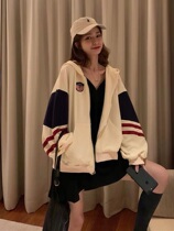 Sweater jacket female plus suede thickened loose Korean version bf Lazy Wind Zipper Blouse 2020 new student baseball suit