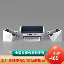 White Sofa Tea Table Composition Office Sofa Brief modern reception sofa Creative Cha Talk area Baking Varnish Sofa
