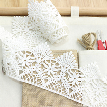 2m White Lace Lace Floral Excipient Shirt Clothing Home Drapery Fabric DIY Hollow Out 3D Decoration with Lace