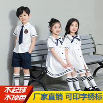 Kindergarten yuan fu summer British show children graduation Western style class uniform summer uniforms set primary school students