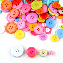 Plastic button children diy handmade material color resin button kindergarten paste button painting button flower