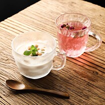 Net Red Glacier Textured Glass Goblet home with handle Cup Cup Breakfast Frosted Milk Creative Cup Female Summer