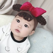 Brown twist pigtail bow baby hair band Korean baby girl princess 0-3 years old cute newborn head