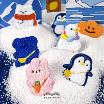 Teddy velvet towel embroidery stickers corporate ducklings polar bears cute animal scarves embroidered mobile phone case decorative stickers