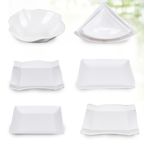 A5 Melamine Imitation Porcelain White Plate Restaurant Thickened Cool Vegetable Dish Hot Pot Creative Vegetable Dish Personality Cool Mix Dish Special Bowl