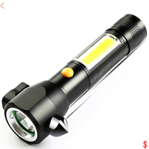 Multifunctional solar escape rescue flashlight A hammer flashlight for a car multi-function fire car