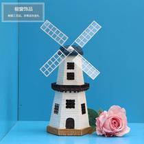 Creative home accessories Solar lighthouse Windmill ornaments Mediterranean style gifts Home studio bar props