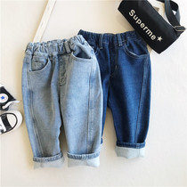 2022 Fall - winter boy - girl - wear jeans trousers children Harlen pants in the childrens Han - edition