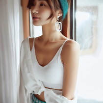 Beautiful back camisole underwear female bandeau small sexy outside wearing a base shirt with a white chest-wrapped anti-naked bra