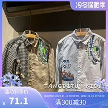 Brand childrens clothing childrens shirts 2022 autumn and winter new boys and girls casual western style fashionable shirts thin tops trendy