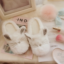 New three-dimensional silver ears cute cartoon home slippers spring and autumn indoor non-slip floor home shoes for women