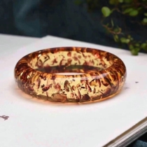 Floral Bracelet Natural Baltic Nectar Wax Chicken Oil Yellow Bracelet Woman Widening Thickened Jade Bracelet Virgin Mine