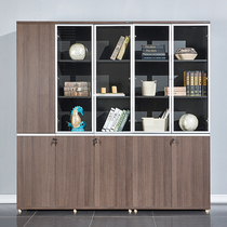 Weihao furniture High cabinet Office file cabinet Wooden office cabinet with glass bookcase Storage data cabinet File cabinet