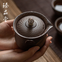 Zhen Pintang Japanese Express Cup Hand-grabbed pot bowl Handmade coarse pottery one pot two cups tea tray kung fu tea set