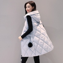 Anti-season cotton coat horse clip womens medium-long thickened large size down cotton vest womens Korean version slim wild-style waistcoat