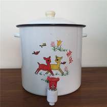 New 7 5l bucket pure thickened enamel bucket covered herbal tea bucket with water bridle tea bucket Rice tea bucket sugar