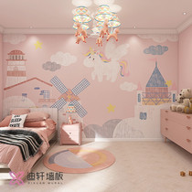 Cartoon childrens room bamboo and wood fiber integrated board bedroom bedside background wall panel hotel theme room decoration gusset