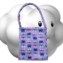 Homemade butterfly print shoulder messenger bag small square bag plush messenger bag autumn and winter