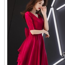 Evening dress dress Girl 2020 new small Banquet Chair Temperament Short usually can be worn with one-piece dress 5005