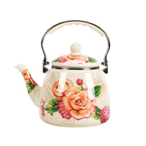 Free shipping insurance 1 5-5L enamel enamel tea cool open gas burning kettle Household large capacity gas induction cooker