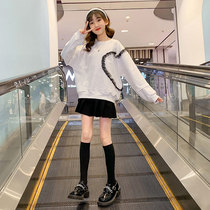 Girls weavewear spring autumn 2022 new Korean version foreign air childrens clothing CUHK childrens spring clothing trendy blouses womens clothing