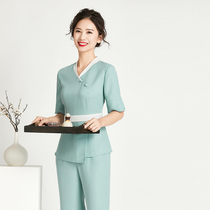Tangyue 2020 spring and summer new beautician work clothes middle sleeve beauty salon health hall foot massage foot bath technician clothing