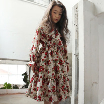 Girls dress 2019 childrens clothing new Korean version of the princess dress children chiffon print skirt