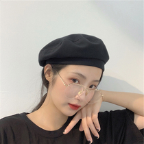  Japanese beret female summer thin breathable retro literary painter hat Korean version of wild temperament black octagonal hat
