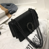 Hong Kong bag womens lock small square bag embossed chain bag Fashion versatile crossbody shoulder bag Dionysus bag tide