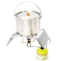 South Korea outdoor camping pot rack stainless steel multi-speed adjustment height folding windshield barbecue shelf firewood rack