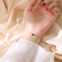 s925 sterling silver little red heart bracelet female sweet handmade red glaze love heart shaped girl heart hand decoration student gift