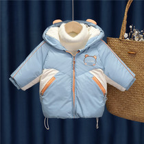 Boys cotton-padded clothes 2021 new foreign-style tide baby winter clothes padded jacket children thick winter coat little boys cotton-padded clothes