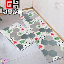 Kitchen oil-absorbing floor mat absorbent non-slip door mat entry door dirt resistant Nordic style erasable disposable foot Mat toilet