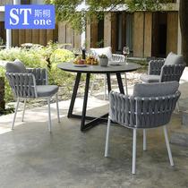 Soffit boilerplate Leisure chair Three sets of sun light room table and chairs modern minimalist open air outdoor chair small tea table combination
