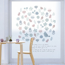 Electrostatic film glass film window grilt paste light transparent sunscreen insulation film balcony cartoon-sweet bird