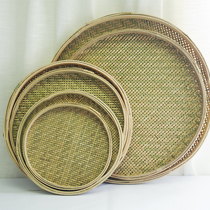 BAMBOO PRODUCTS HOME ROUND DUSTPAN WITH HOLE BAMBOO SIEVES HANDMADE BAMBOO WOVEN ARTICLES BAMBOO PLAQUES DRY GOODS DRIED DECORATIONS BAMBOO GREEN