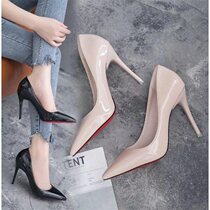 2019 spring and autumn new high-heeled shoes womens stilettos Korean version princess all-match pointed toe nude color small fresh girl shoes