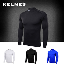 Kalme group buy high neck sports long sleeve tights solid color warm high stretch football fitness T-shirt K15Z732