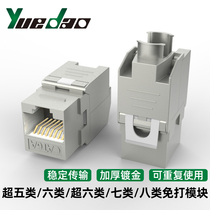 Six types of anti-beating network module panel one thousand trillion cat6A free of beating network port superseven type eight zinc alloy shielding crystal head mother seat super five types of network wire socket connecting outlet RJ45