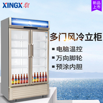Star Vertical Commercial Beverage Cabinet Beer Refrigerator Supermarket Twin Door Fresh Cabinet Large Capacity Three-door Refrigerator
