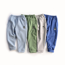 Boy trousers radish pants childrens cotton cartoon casual pants Korean baby spring big crotch pants